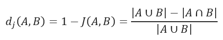 JACCARD distance formula